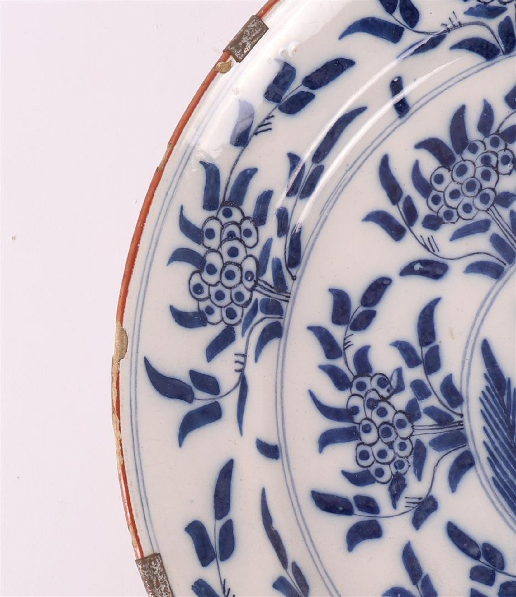 Three blue/white Delft earthenware 'Mimosa' dishes, Holland, 18th century. - Image 10 of 11