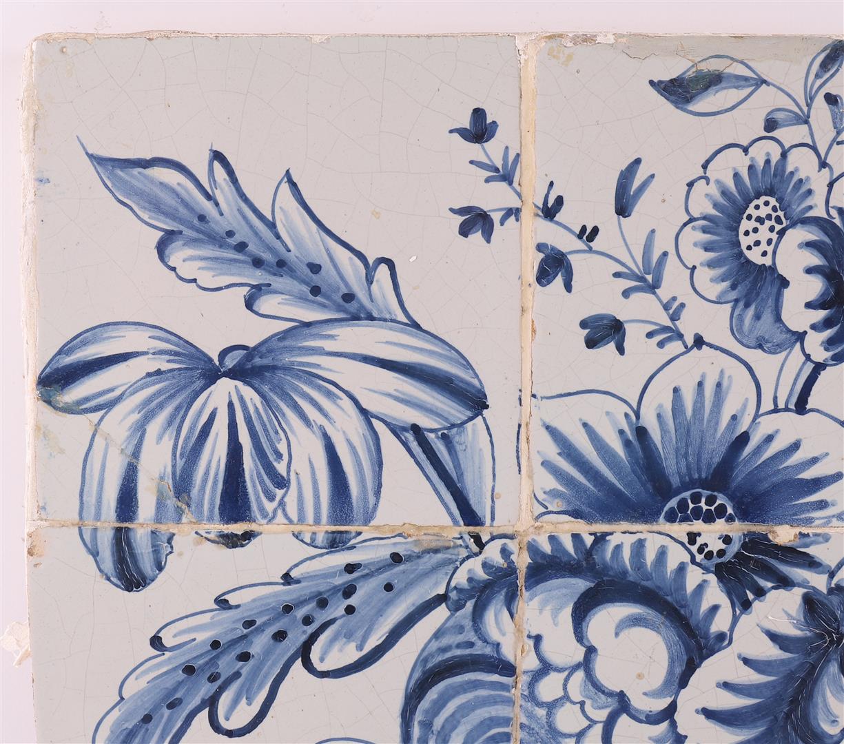 A 9-pass tile tableau with a flower vase decor, Netherlands, 18th century. - Bild 2 aus 11