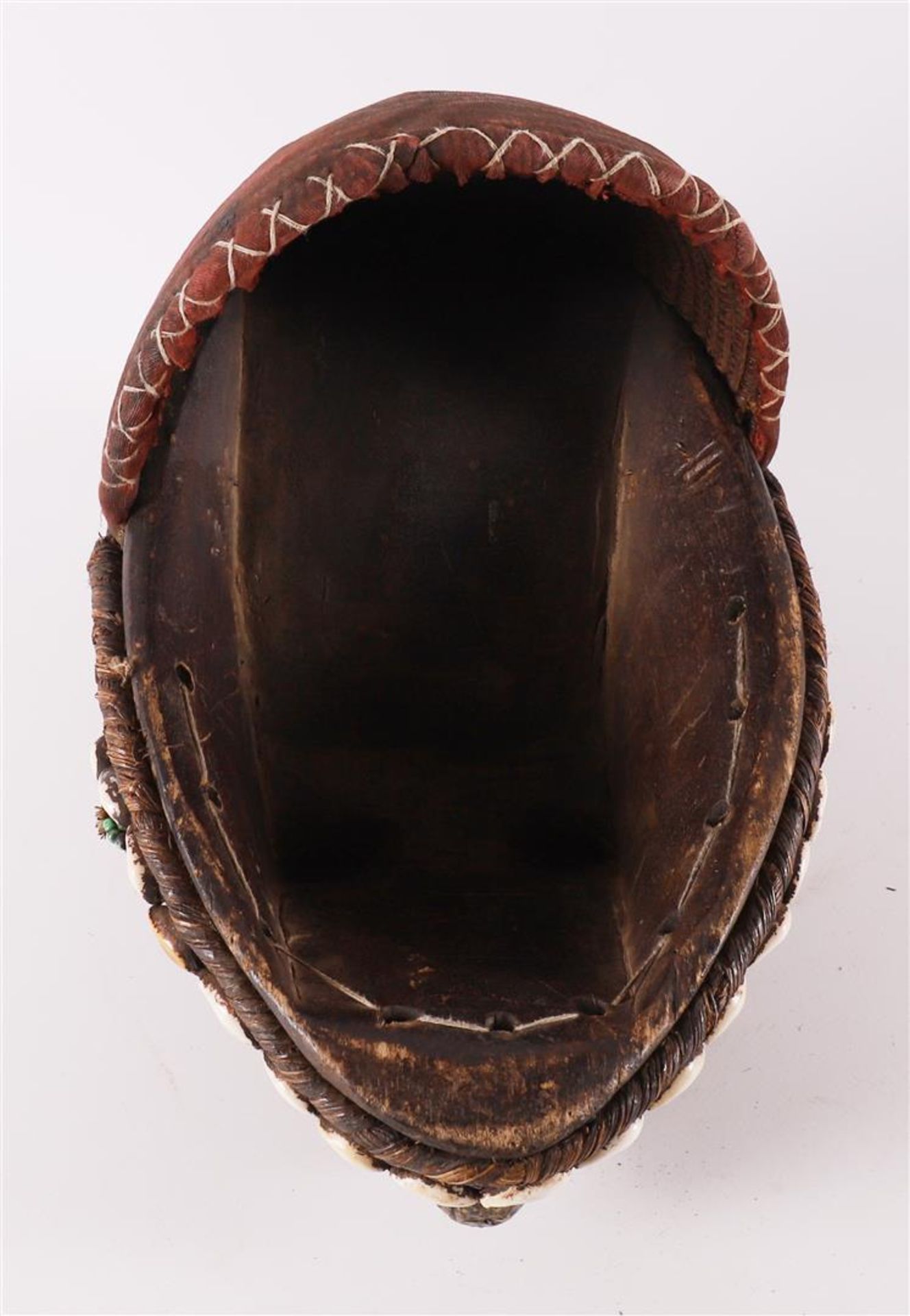 A carved wooden and brass 'Mourning mask', Punu, Gabon, Africa, 20th century - Image 2 of 6