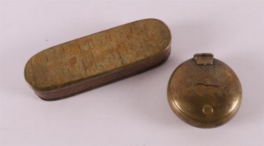 Two various brass tobacco boxes, 18th century.