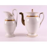 A porcelain Empire model coffee pot and milk jug, 1st quarter 19th century.