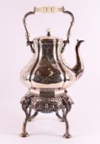 A chrome-plated pewter bowl on an openwork brazier, 2nd half of the 19th century