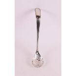 A silver egg spoon, J. Boon, Schoonhoven, year letter 1888.