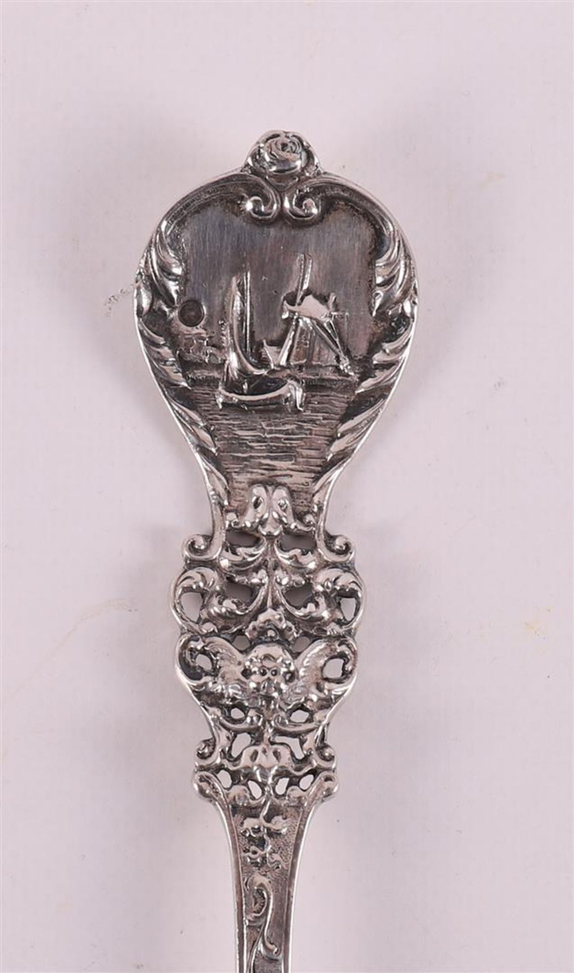 A second grade 835/1000 silver decorative spoon with a Dutch scene. - Image 2 of 4