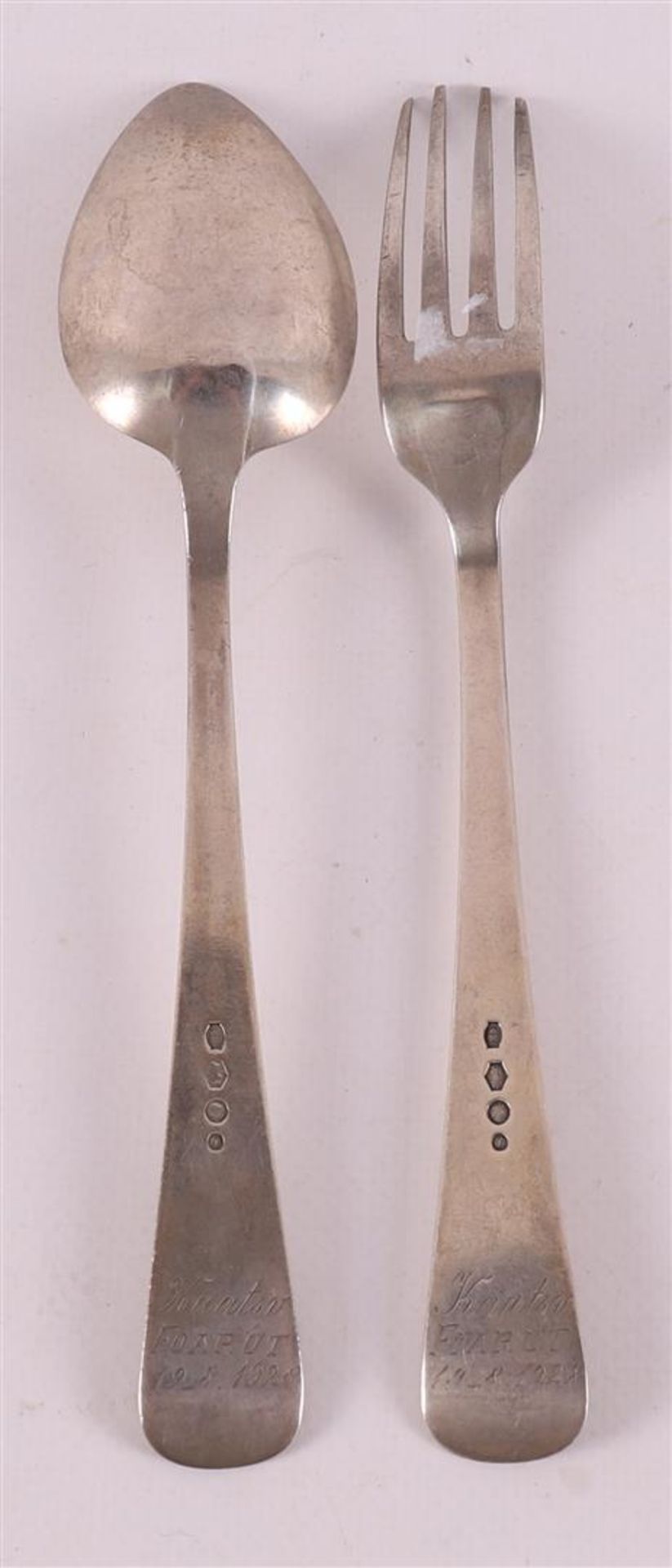 A second grade 835/1000 silver cutlery, handball prize Marsum, Friesland, ca. 19 - Bild 2 aus 3