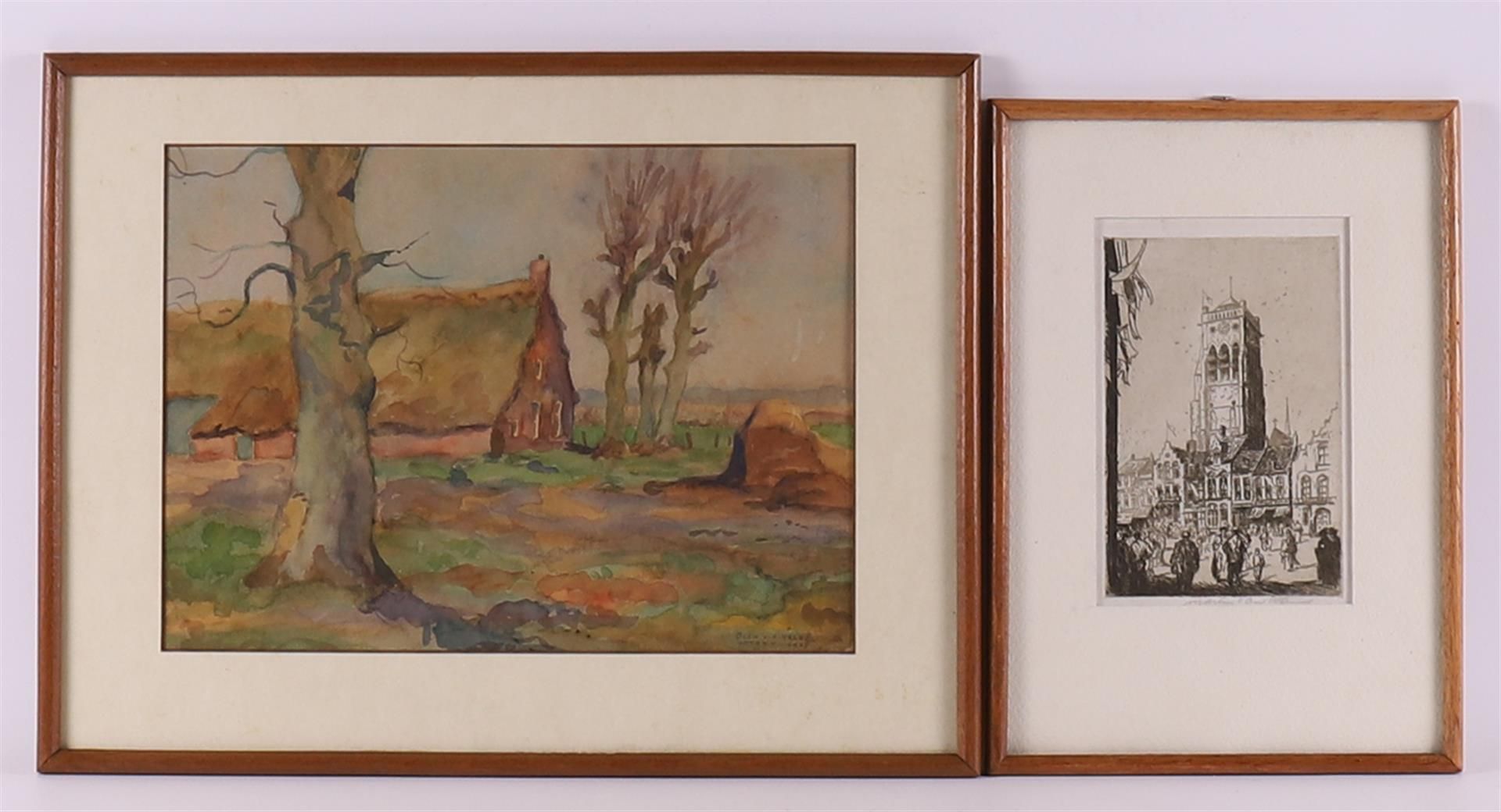 Velden Blok van der, Adrianus Dirk (Ad) (1913-1980) 'View of a farm