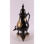 A pear-shaped black lacquered pewter tap jug, second half of the 19th century.