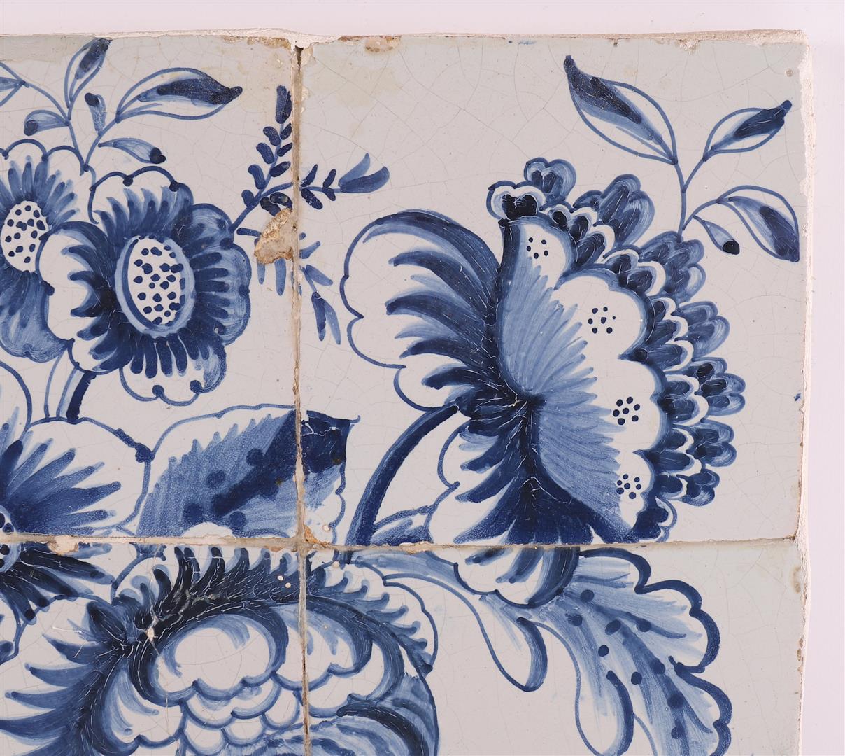 A 9-pass tile tableau with a flower vase decor, Netherlands, 18th century. - Bild 4 aus 11