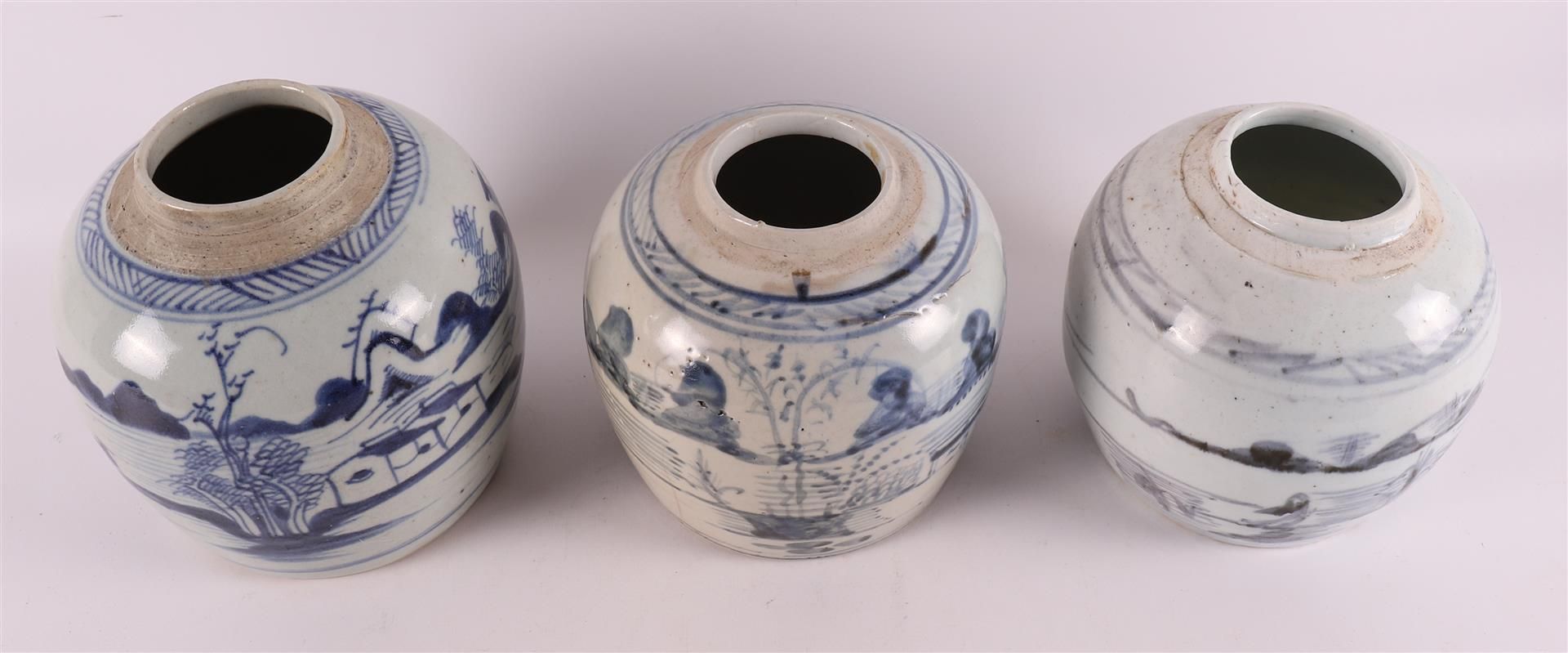 Three various blue/white porcelain ginger jars, China 19th/20th century. - Image 2 of 4