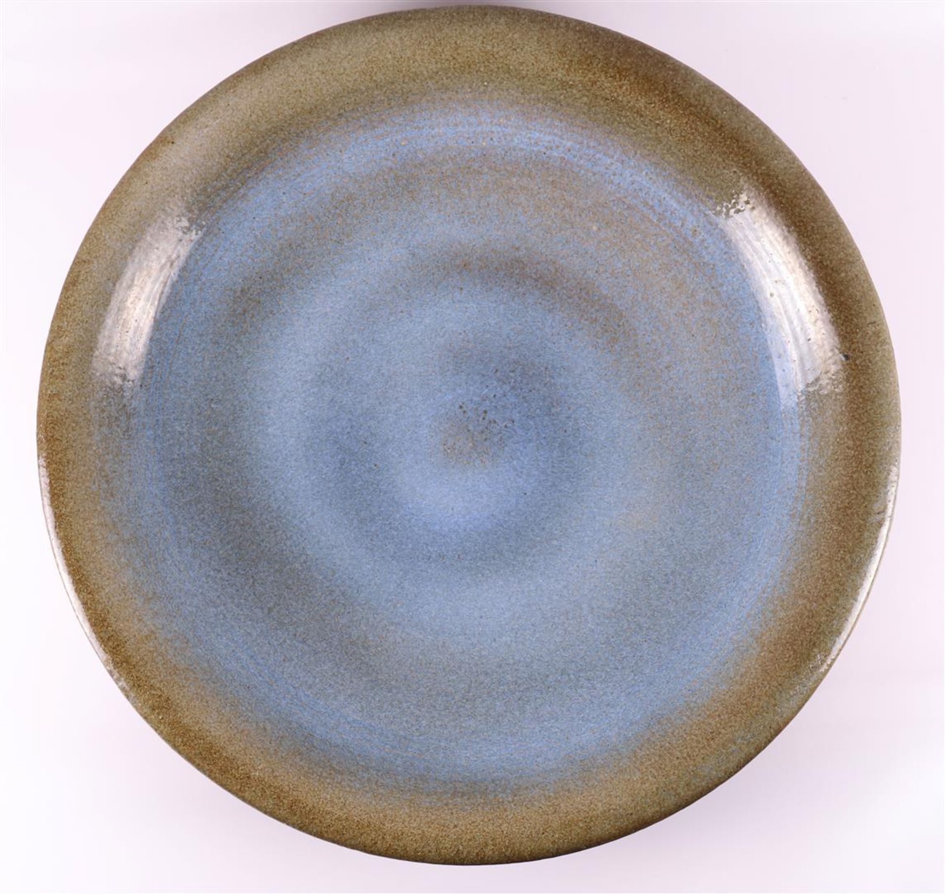 A green/blue glazed earthenware dish, marked: Zaalberg, Leiden. - Image 4 of 4