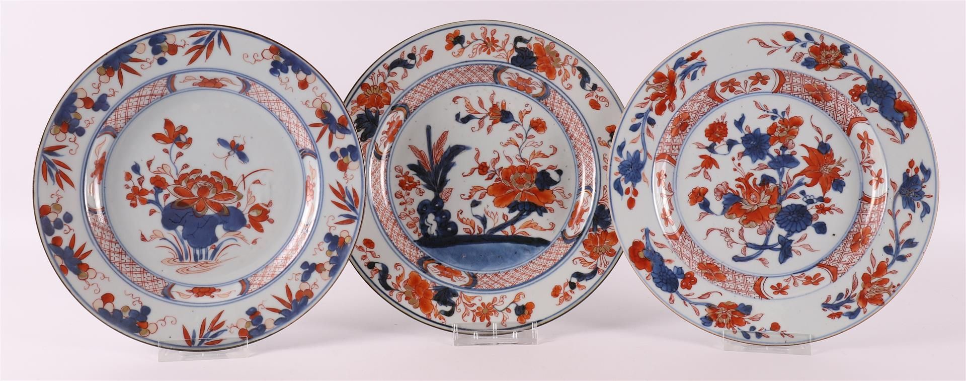 Three various porcelain Chinese Imari plates, China, including Qianlong, 18th ce