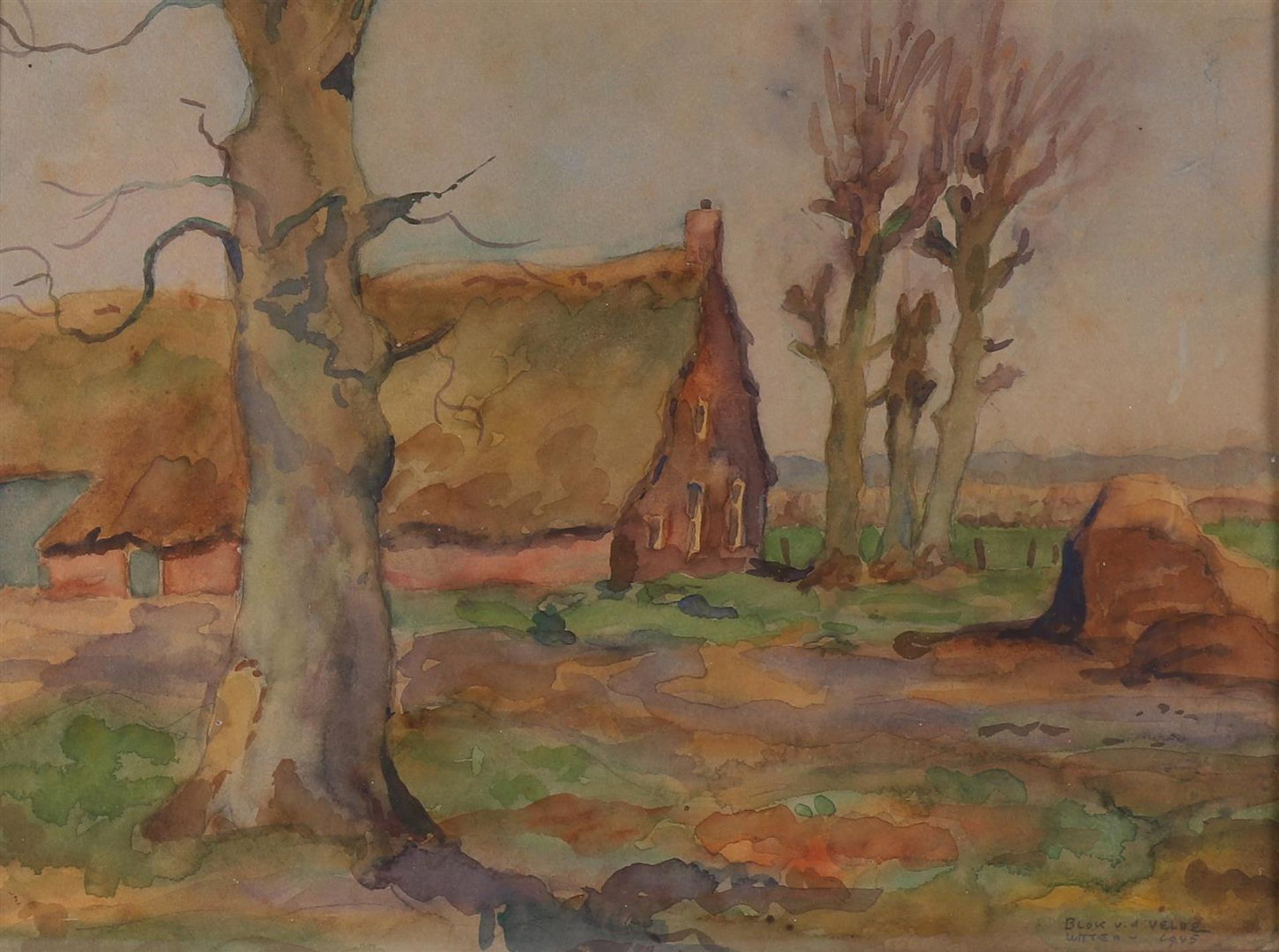 Velden Blok van der, Adrianus Dirk (Ad) (1913-1980) 'View of a farm - Bild 2 aus 3