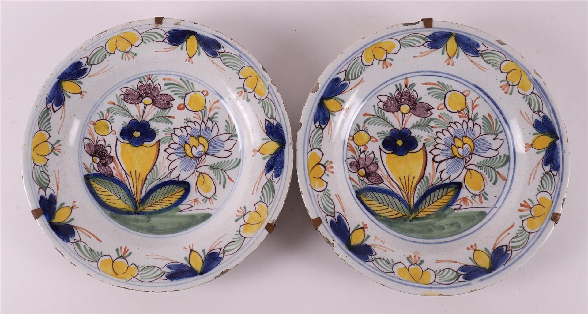 A series of six Delft earthenware plates, 18th century. - Image 5 of 8