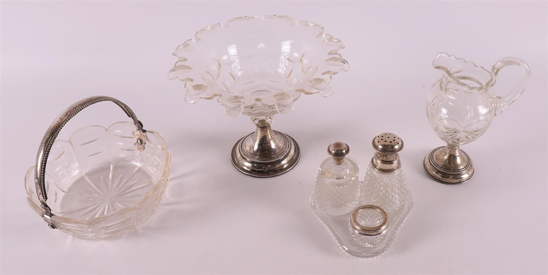 A lot of various glass with silver base, 1st half of the 20th century