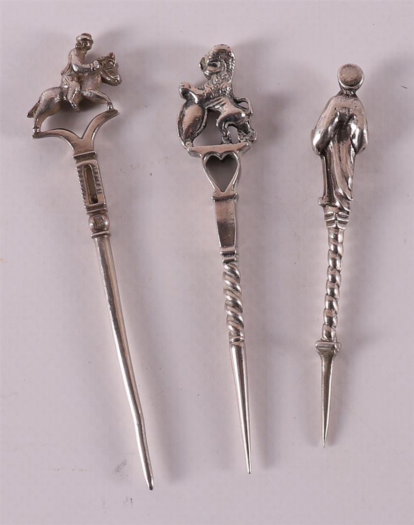 Three second grade 835/1000 silver pipe sticks, 19th century. - Image 2 of 2