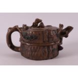 A yixing stoneware tree trunk-shaped teapot, China, 20th century.