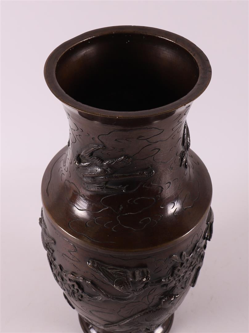 A brown patinated bronze vase, Japan, Meiji, early 20th century. - Image 5 of 6