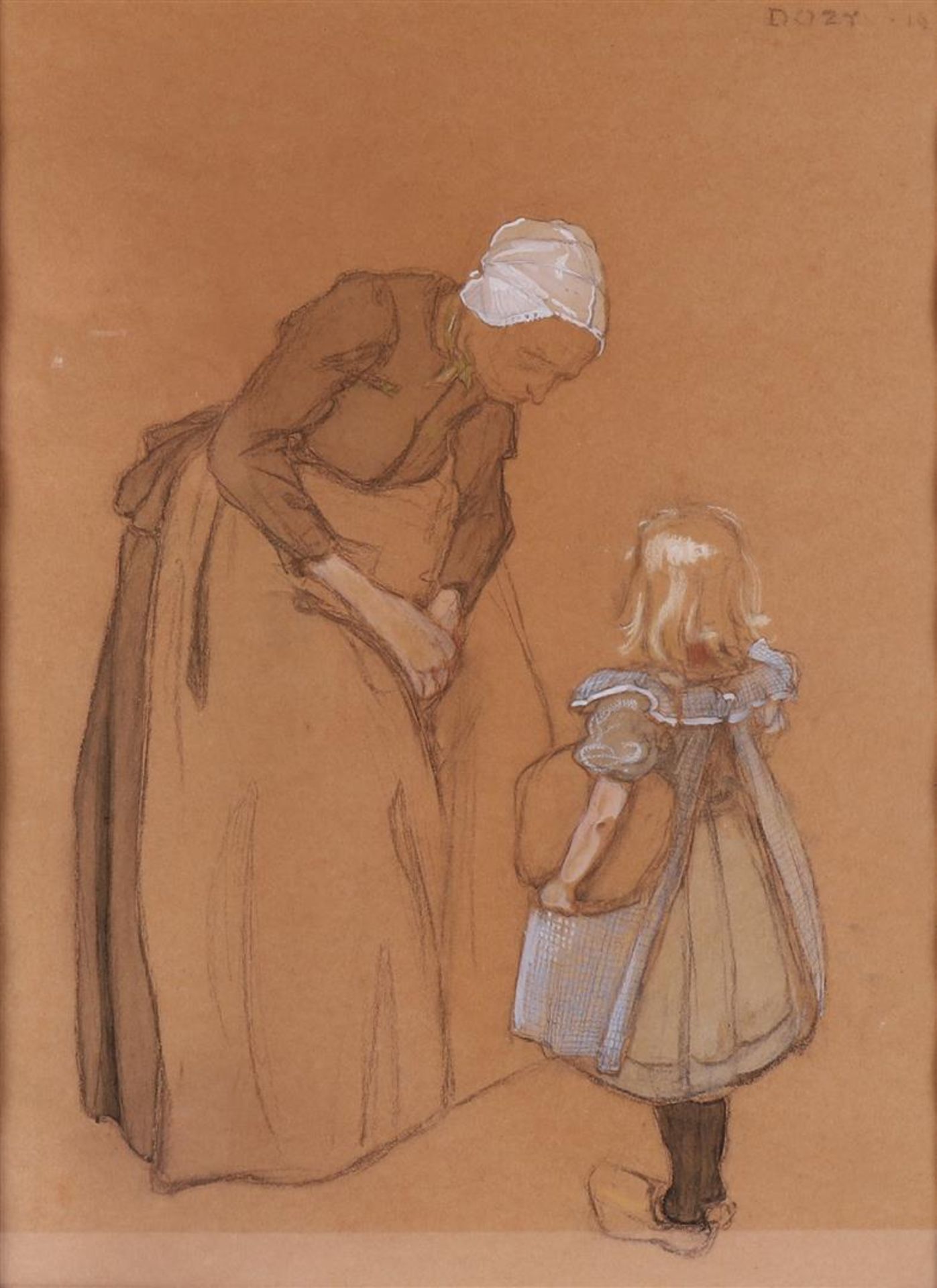Dozy, Reinhart (Nijmegen 1880 -1947) 'Woman with child', - Image 2 of 3
