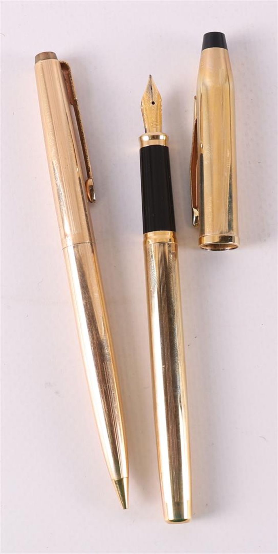 A Cross fountain pen with 10KT Rolled Gold jacket + Parker ballpoint pen - Image 2 of 3