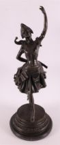 A brown patinated Art Deco dancer, based on an antique example, 21st century.