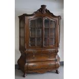 A two-door porcelain/display cabinet, Dutch, Louis Quinze style, 19th century.