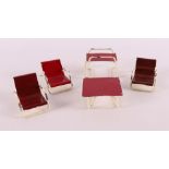 A metal vintage miniature tubular furniture set, 1950s/60s.