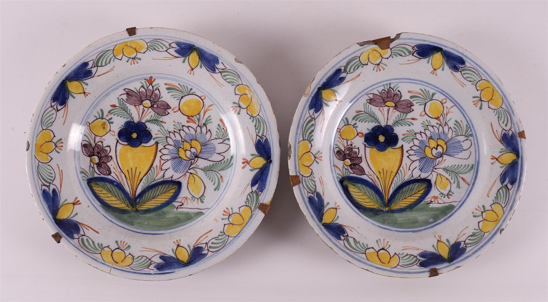 A series of six Delft earthenware plates, 18th century. - Image 2 of 8