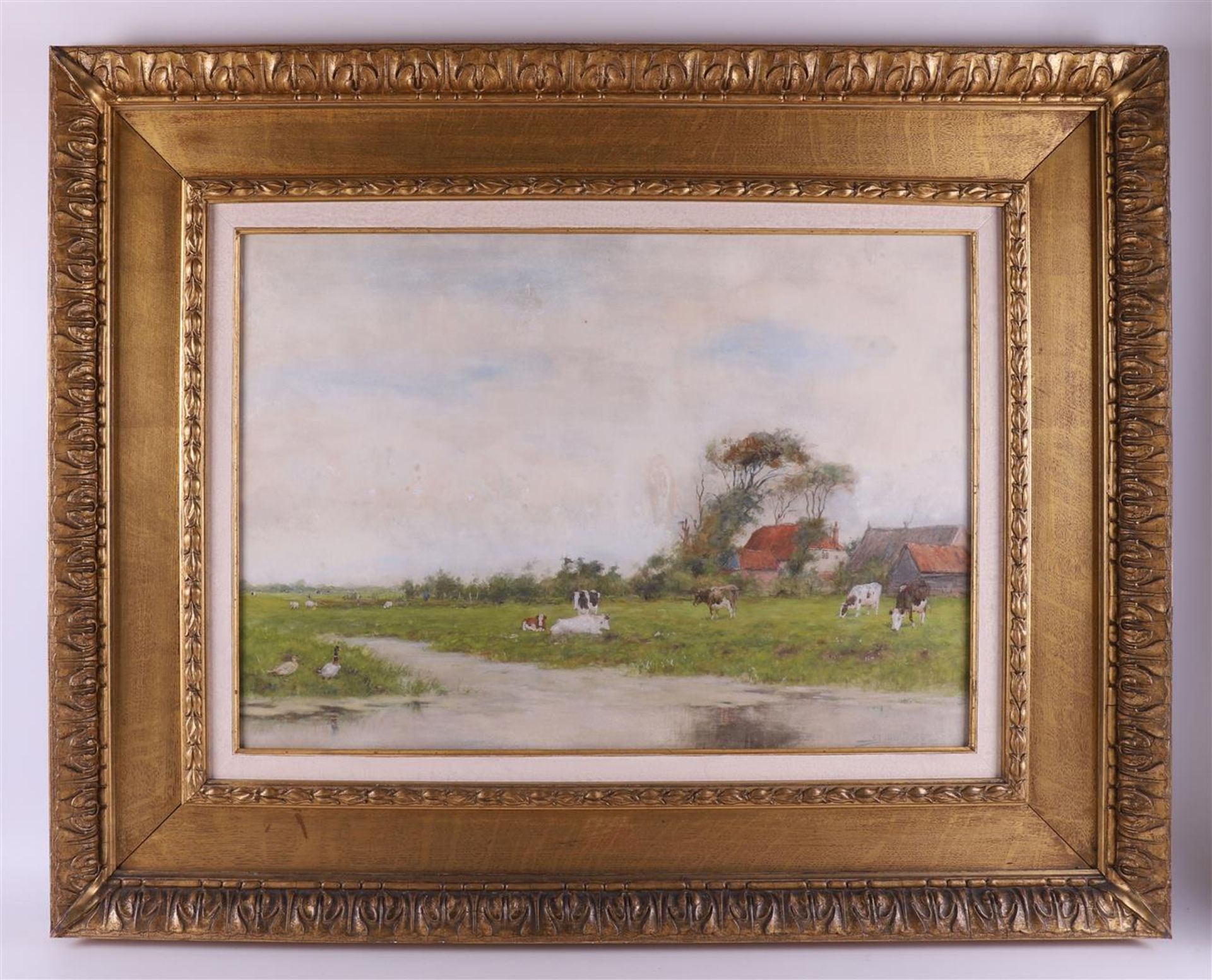Groenewegen, Adrianus Johannes (Rotterdam 1874-1963) 'Cows in landscape',