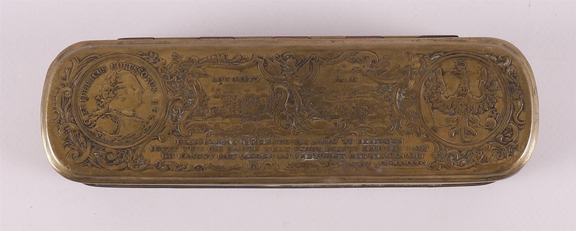 Two various brass tobacco boxes, 18th century. - Image 2 of 7