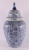 A Delft earthenware vase with lid, 19th/20th century.