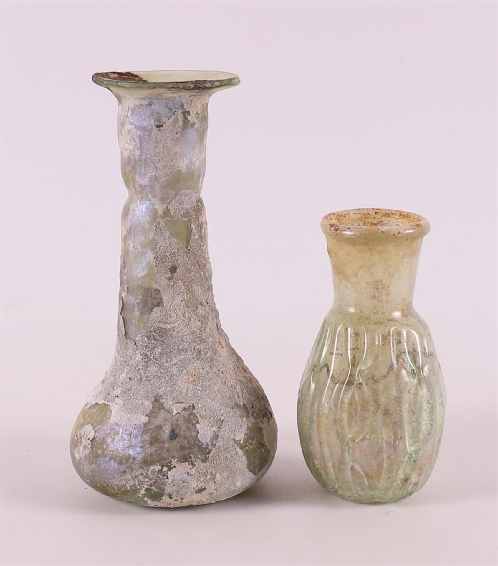 Two various Roman glass vases, 2nd - 4th century. - Image 4 of 6