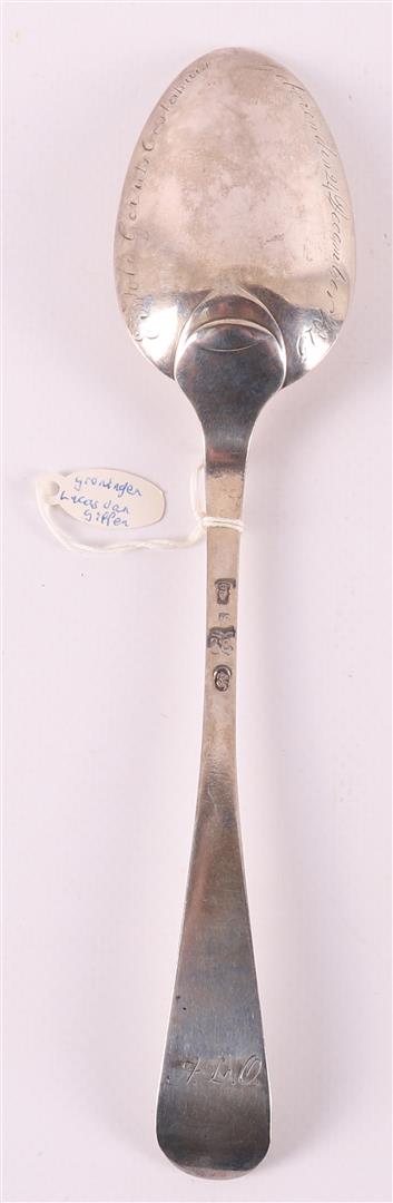 A first grade 925/1000 silver spoon, Groningen, year letter 1777-1778. - Image 2 of 6