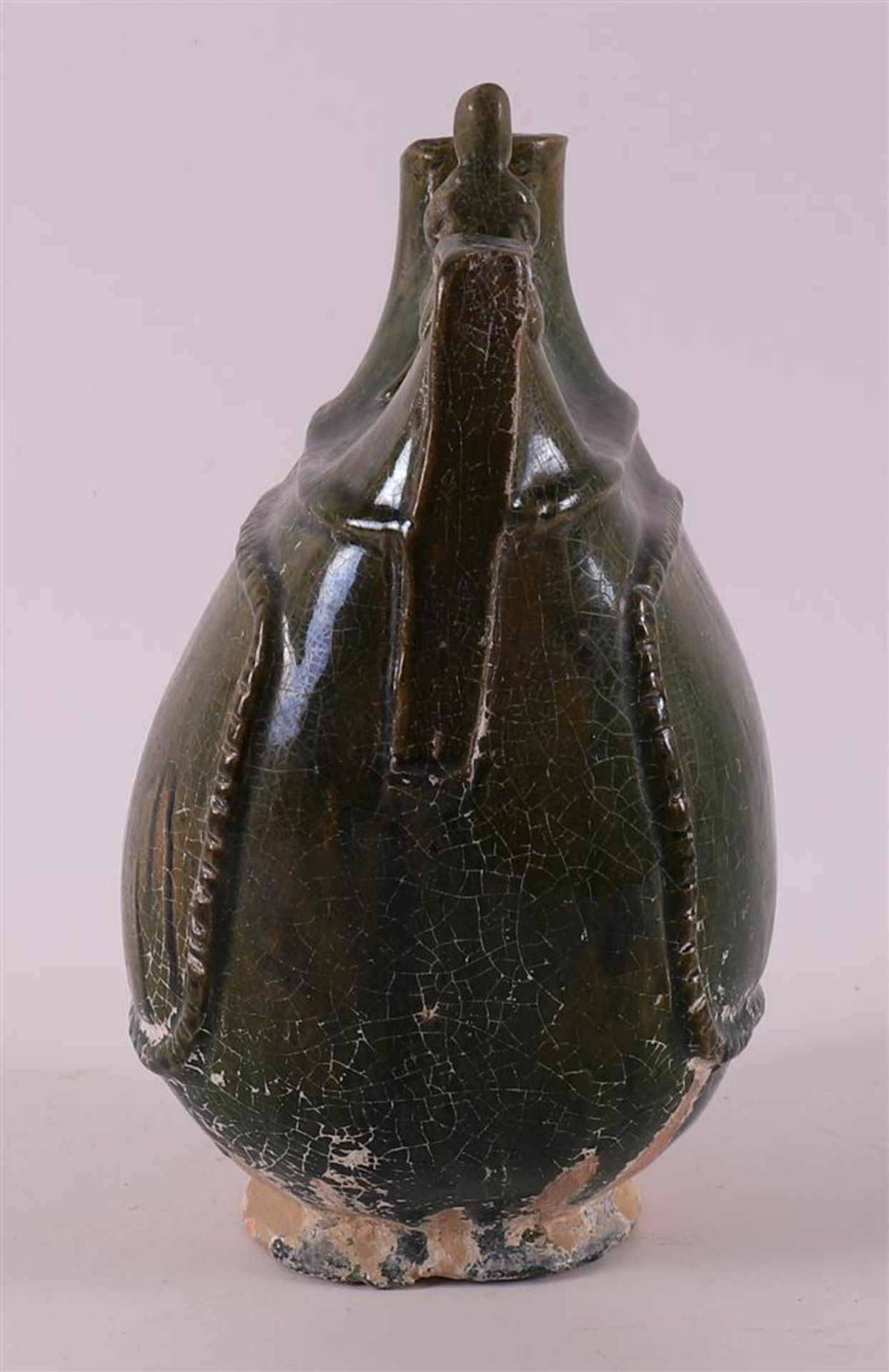 A green glazed stoneware bottle, China, Song style. - Image 4 of 4