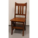 A mahogany library staircase, or. chair, late 20th century.