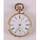 A Remontoir men's vest pocket watch in 18 kt gold case, late 19th century