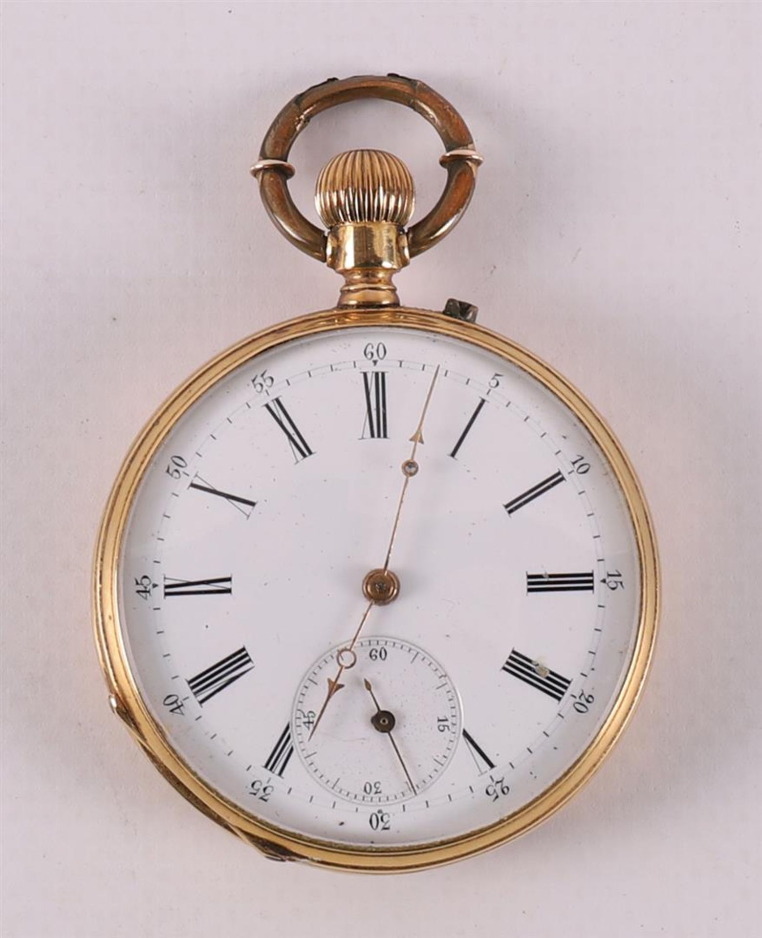 A Remontoir men's vest pocket watch in 18 kt gold case, late 19th century