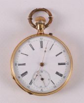 A Remontoir men's vest pocket watch in 18 kt gold case, late 19th century