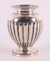 A silver baluster-shaped Empire vase on stand ring, early 19th century