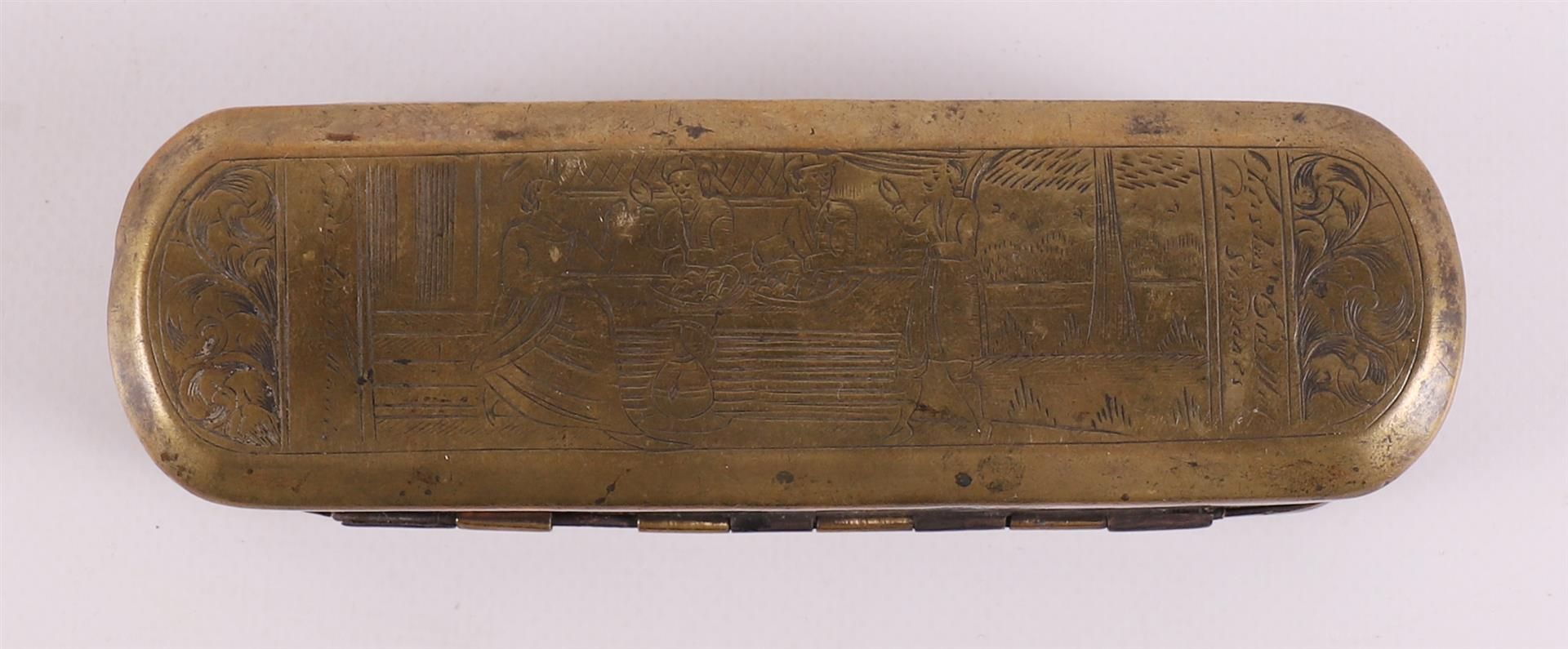 Two various brass tobacco boxes, 18th century. - Image 7 of 8