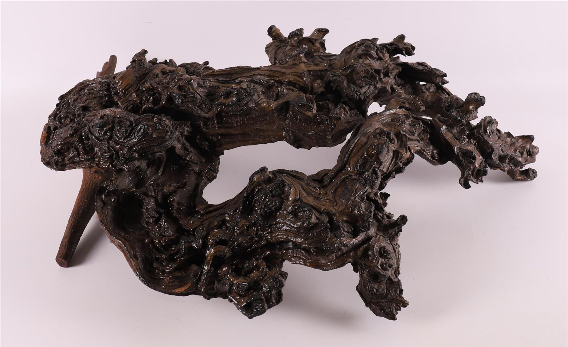 A carved wooden root sculpture, China, 20th century.