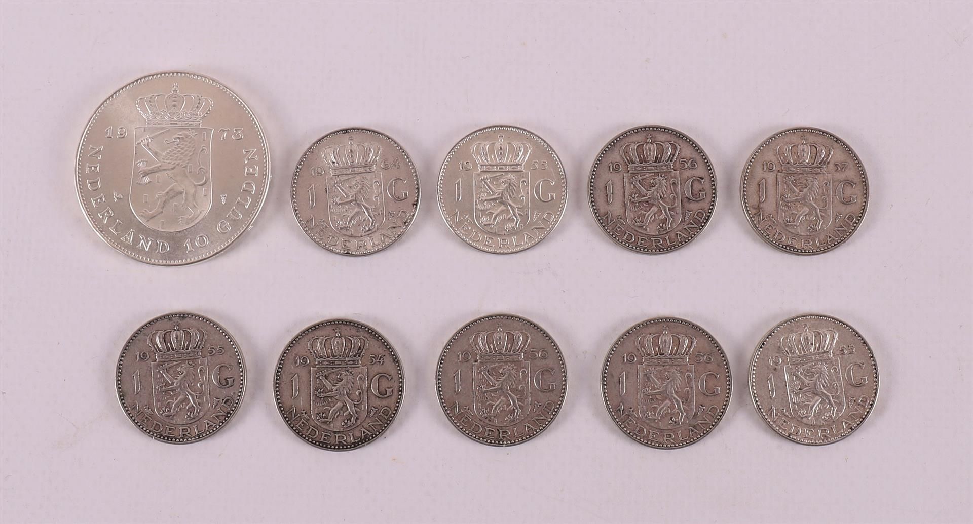 A silver ten guilders, Juliana 1973 and nine guilders. - Image 2 of 2