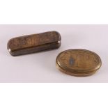 Two various brass tobacco boxes, 18th century.