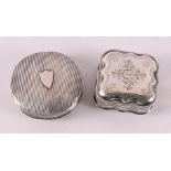 A silver round fluted peppermint box, year letter 1829.