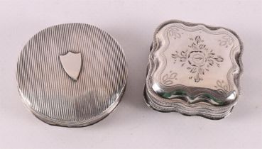 A silver round fluted peppermint box, year letter 1829.