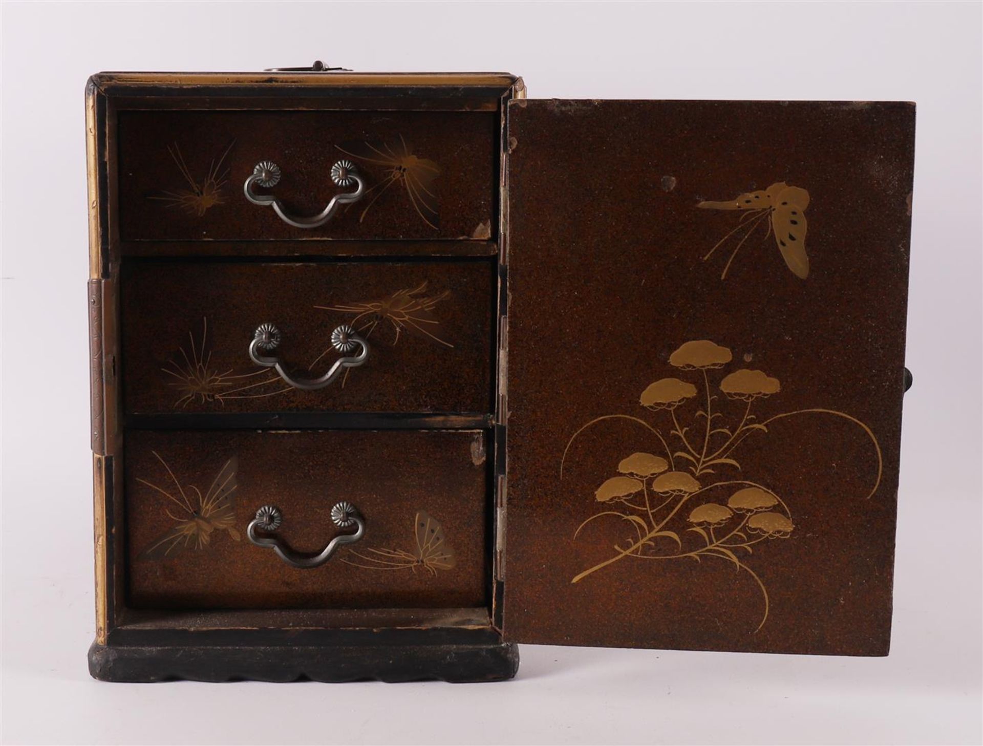 A black lacquer chest of drawers, Japan, Meiji, late 19th century. - Image 3 of 7