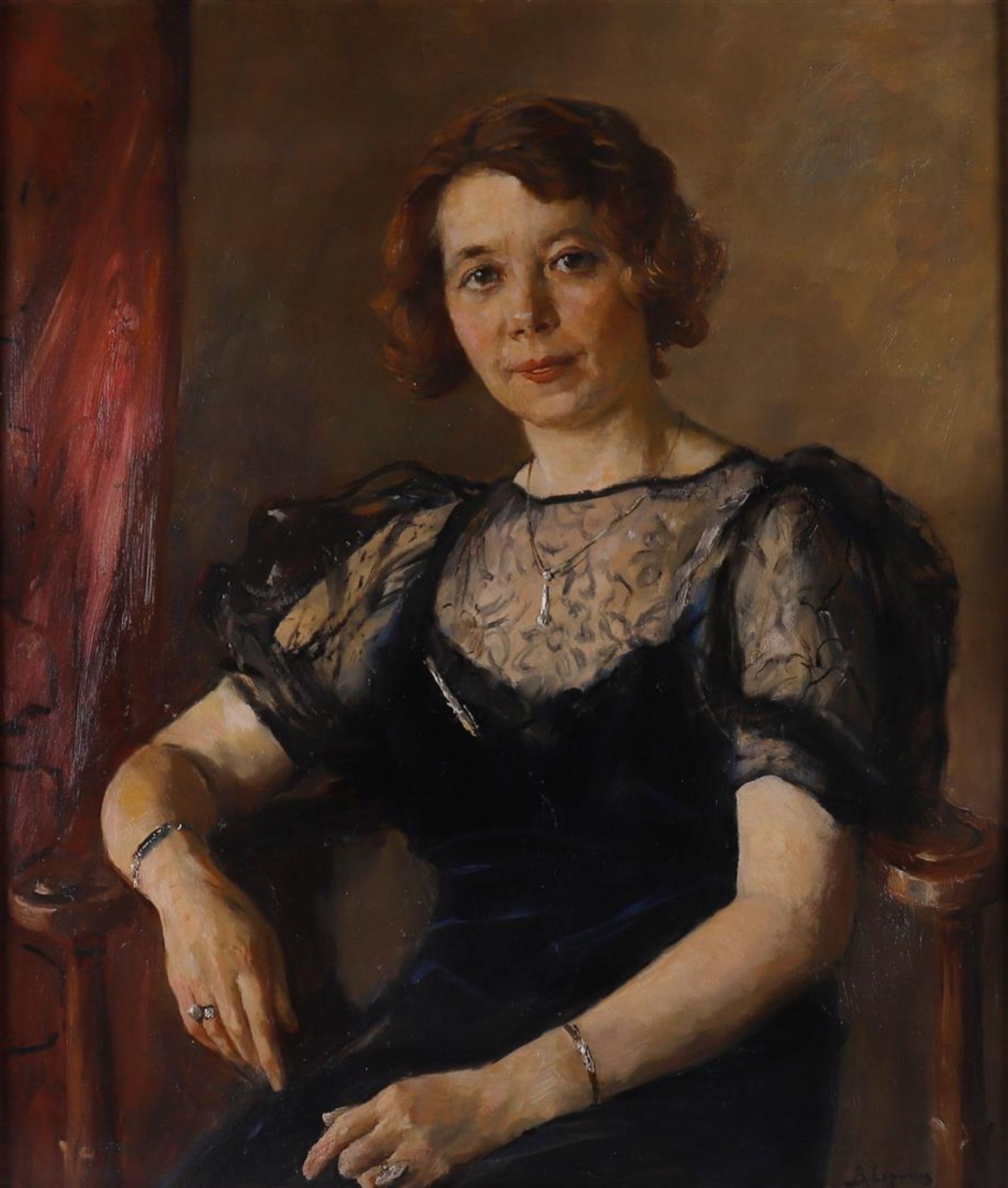 Lopez de Leao, Baruch Laguna (Amsterdam 1864-1943) 'Portrait of a lady', - Image 3 of 9