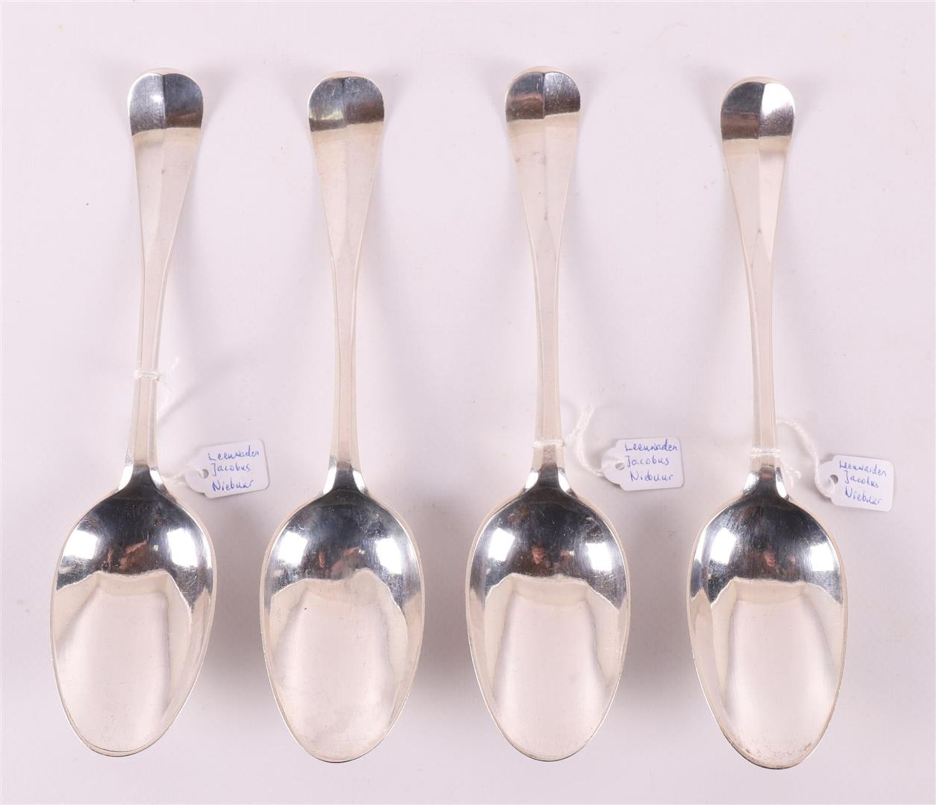 Four first grade content 925/1000 silver spoons, Friesland, Leeuwarden,
