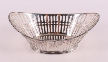 A second grade silver boat-shaped chocolate basket, 1952.