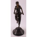 A brown patinated dancer in Art Deco style, 2nd half of the 20th century.