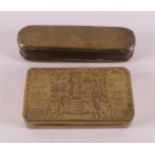 Two various brass tobacco boxes, 18th century.